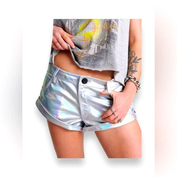 One Teaspoon Leather Bandit shorts $275MSRP NWT SzS